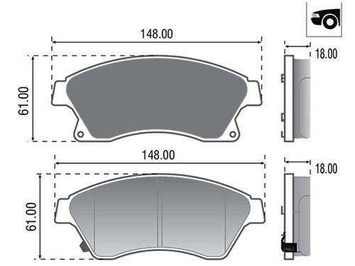 PASTILLA DE FRENO CHEVROLET CRUZE, SONIC, TRACKER