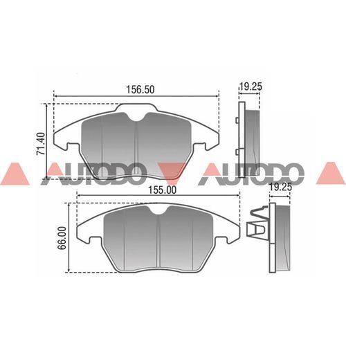 PASTILLA DE FRENO CITROEN C4, C4 PICASSO, C4 GRAN PICASSO, DS4|PEUGEOT 207, 307, 308, 3008, 5008, RCZ PLASBESTOS
