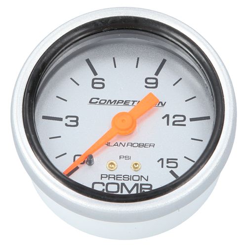 Reloj De Presión De Nafta Racing Plateado