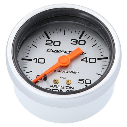 Reloj De Presión De Nafta Racing Plateado