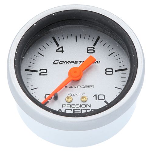 Reloj De Presión De Aceite Racing Plateado