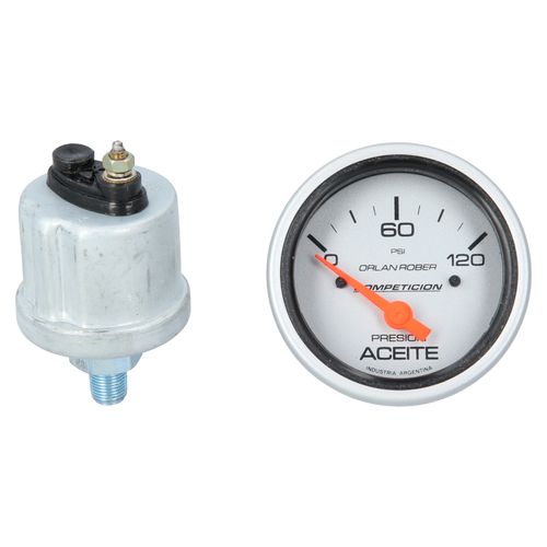 Reloj De Presión De Aceite Elect Racing Plateado