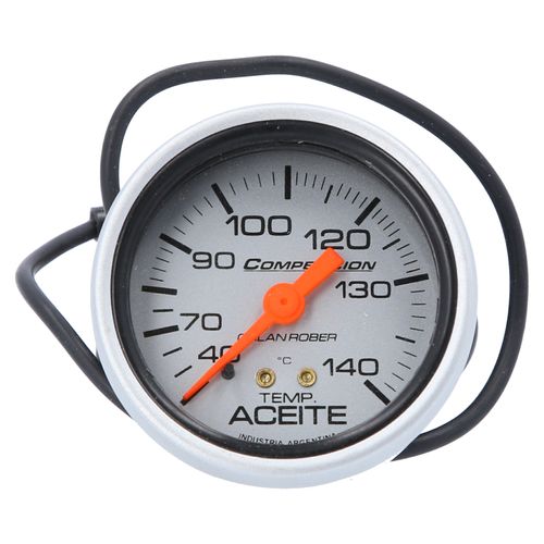 Reloj Temperatura Aceite Competición Plateado