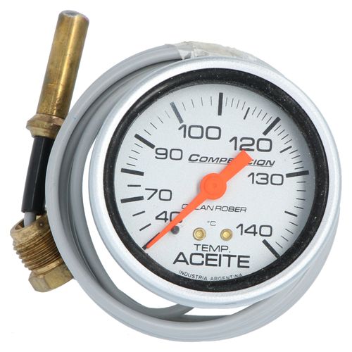 Reloj Temperatura Aceite Competición Plateado