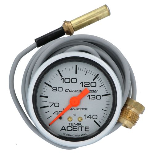Reloj Temperatura Aceite Competición Plateado