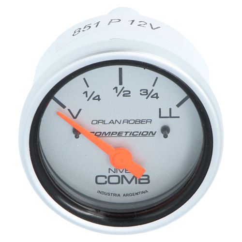 Reloj Nivel Combustible Competición Plateado