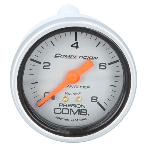 Reloj De Presión De Nafta Racing Plateado