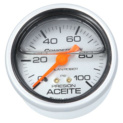Reloj De Presión De Aceite Racing Plateado Con Glicerina