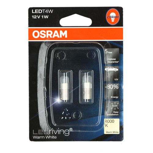 LED BA9S 1W 12V WARM WHITE DUO PACK