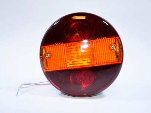 Faro Trasero Redondo Univesal Rojo Cristal Ambar BAIML