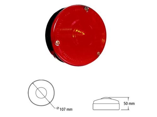 Faro universal redondo rojo bipolar