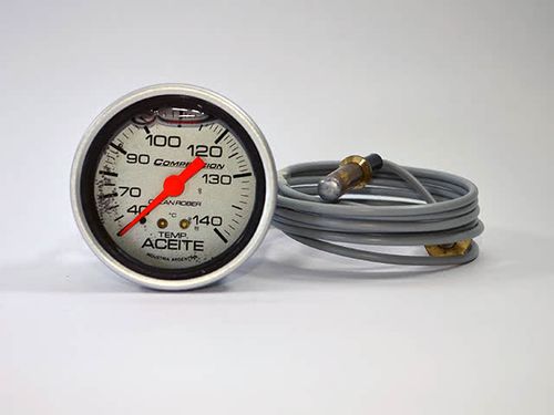 Reloj Temperatura Aceite Competición Plateado Glicerina