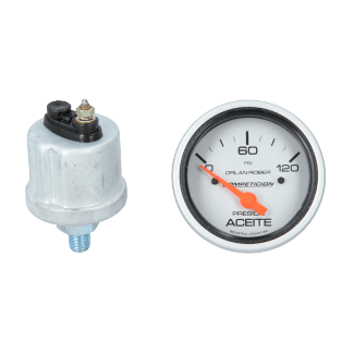 Reloj De Presión De Aceite Elect Racing Plateado Orlan Rober