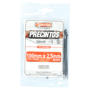 Precinto Negro 100X2.5 (100U) Tacsa