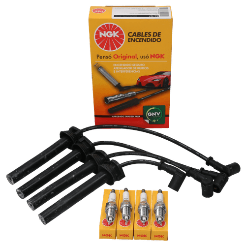 Kit Cable +  Bujía Fiat Palio, Grand Siena, Punto, Siena, Linea, Idea NGK BRASIL