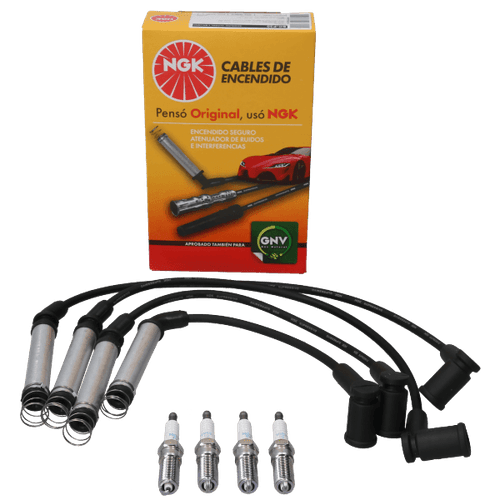 Kit Cable +  Bujía Ford Ka, Ecosport, Focus, Fiesta, Courier (1.6 8v rocam) NGK BRASIL
