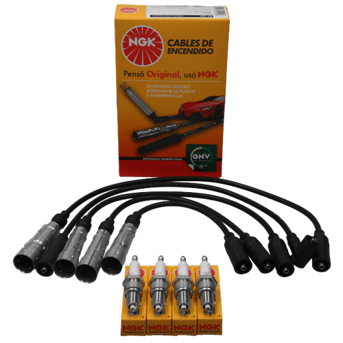 Kit Cable +  Bujía Vw Crossfox, Fox, Gol, Golf, Polo Classic, Saveiro NGK BRASIL