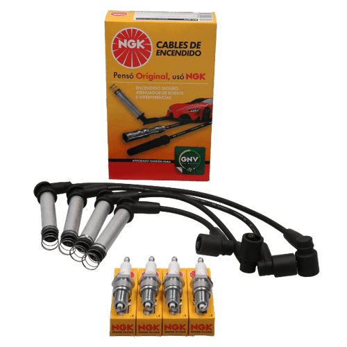 Kit Cable +  Bujía Chevrolet Corsa, Agile, Spin, Meriva 1.4 / 1.8 | Fiat Idea, Palio, Stilo, Strada, Punto 1.8 | Suzuki Fun NGK BRASIL